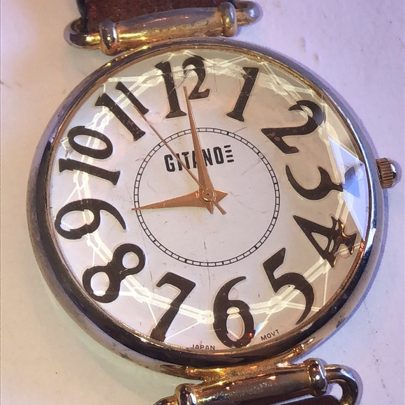 Gitano Vintage Brown Watch Wristwatch NEW BATTERY - Picture 1 of 9